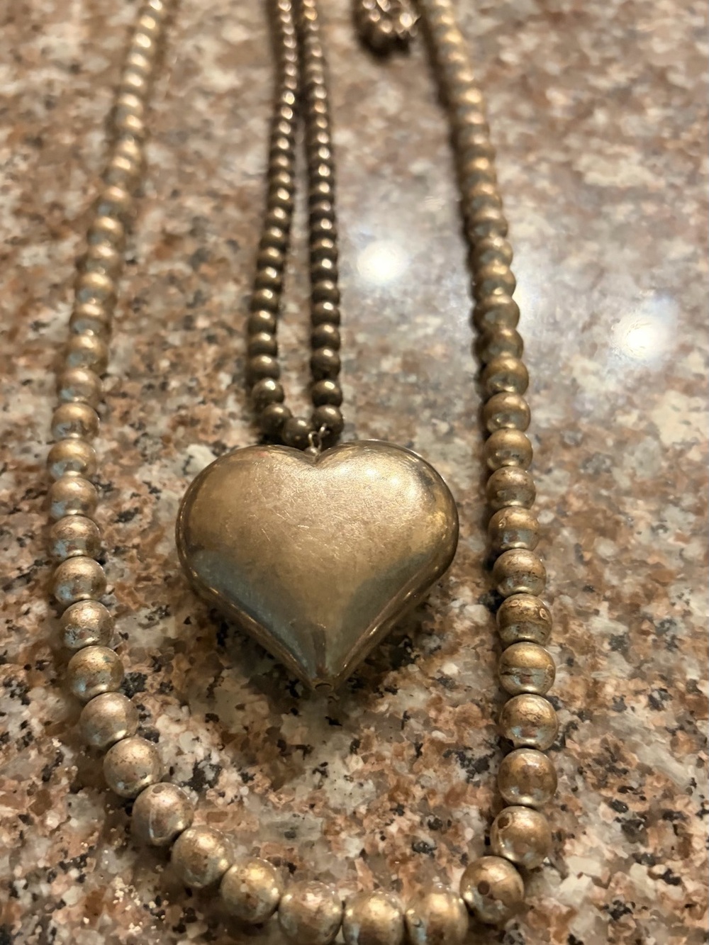 Gold Silver Tone Heart Beaded Necklace -set Women's Jewelry - Picture 3 of 4